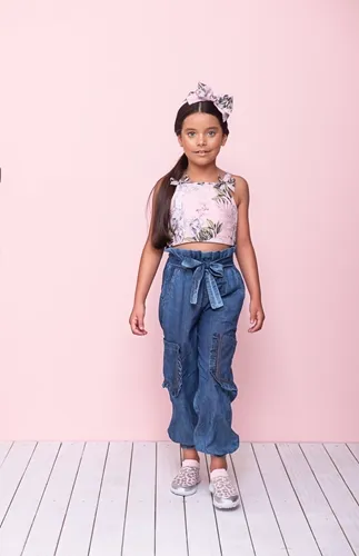 CROPPED TRICOLINE ELEFANTE E FOLHAS