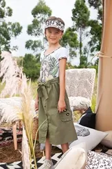 SAIA MIDI BOTÕES E BOLSOS