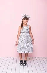 VESTIDO ALGODÃO ESTAMPA ANIMAIS SAFARI