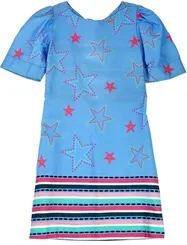 VESTIDO BARRADO C/ESTRELA PRECOCE - LVT2741