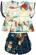CONJUNTO BLUSA E SHORT FLORES FUNDO PRECOCE - MCJ2625