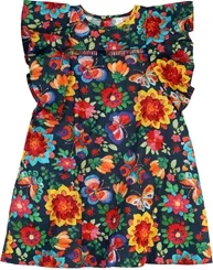 VESTIDO EVASÊ ESTAMPA FLORES BORDADOS PRECOCE - IVT2704