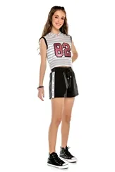 CONJUNTO BLUSA EM TELA E SHORT COM FITAS LATERAIS - PINKX P212334