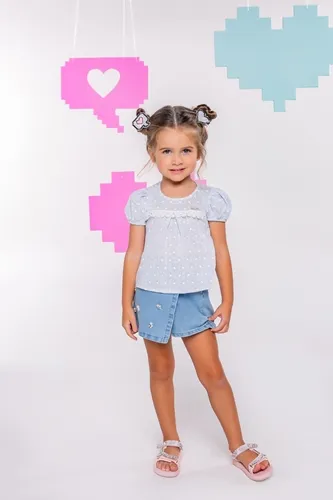 CONJUNTO BLUSA COM SHORT SAIA - GABRIELA AQUARELA 212049