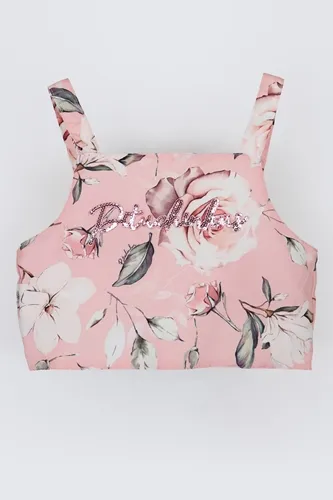 BLUSA CROPPED TRICOLINE FLORAL - PITUCHINHUS 23011