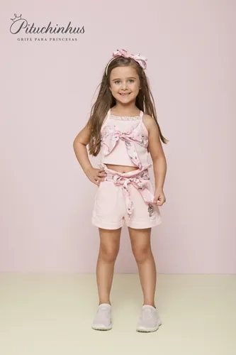 CROPPED RIB LAÇO ESTAMPADO BORDADO - PITUCHINHUS 23004