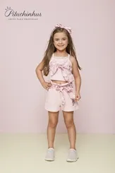 CROPPED RIB LAÇO ESTAMPADO BORDADO - PITUCHINHUS 23004