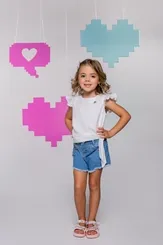 CONJUNTO SHORT BORDADO PEDRARIAS COM BLUSA AMARRAÇÃO - GABRIELA AQUARELA 212004
