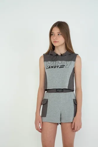 CONJUNTO CROPPED COM CAPUZ E SHORT - DIMY CON82800
