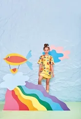 VESTIDO MANGA GODÊ FLORES - PRECOCE LVT2912