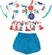 CONJUNTO BATA C/SHORT AZUL BARRADO FLORES - PRECOCE MCJ2830