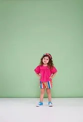 CONJUNTO BATA C/SHORT LISTRAS E BOLAS - PRECOCE MCJ2825