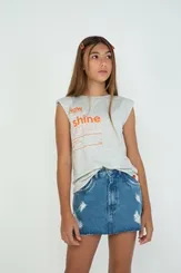BLUSA MUSCLE COM COSTURA CONTRASTANTE NAS LATERAIS - DIMY BLU82678