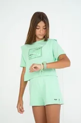 CONJUNTO T-SHIRT DIFERENCIADA COM SHORT MOLETOM - DIMY CON82713