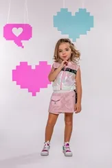 CONJUNTO TELA COLETE C/ SHORT CORTA VENTO - GABRIELA AQUARELA 212283