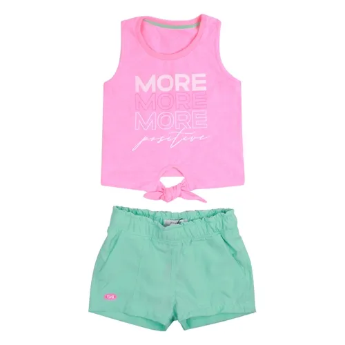CONJUNTO REGATA ROSA C/ SHORT AZUL TURQUESA - POAH NOAH 46611