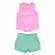 CONJUNTO REGATA ROSA C/ SHORT AZUL TURQUESA - POAH NOAH 46611