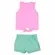 CONJUNTO REGATA ROSA C/ SHORT AZUL TURQUESA - POAH NOAH 46611