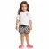 CONJUNTO BLUSA CROPPED C/SHORT DETALHE XADREZ - POAH NOAH 46608