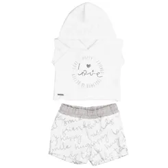 CONJUNTO REGATA CAPUZ C/ SHORT DETALHE PRATEADO - POAH NOAH 46625