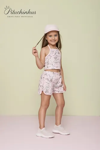 CONJUNTO BODY COM CALÇA E NANINHA ESTAMPA MARGARIDAS DEDEKA 23017