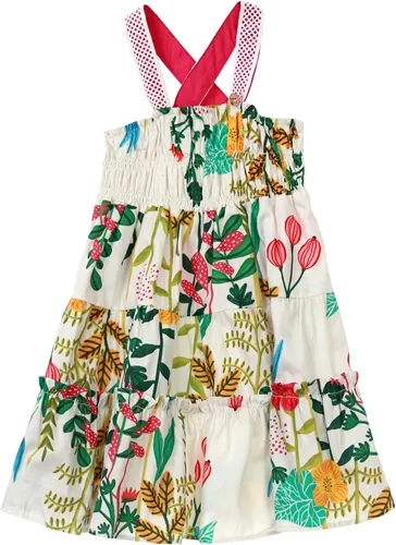 VESTIDO COM LASTEX E RECORTES ESTAMPA FLOR DO CAMPO - PRECOCE MVT2854