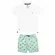 CONJUNTO POLO ESTAMPA PALMEIRA BLUSA BRANCA C/ SHORT VERDE - BANANA DANGER 46232