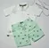 CONJUNTO POLO ESTAMPA PALMEIRA BLUSA BRANCA C/ SHORT VERDE - BANANA DANGER 46232