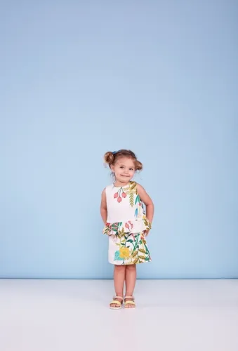 CONJUNTO BLUSA COM SHORT ESTAMPA FLORES DO CAMPO - PRECOCE MCJ2837