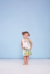 CONJUNTO BLUSA COM SHORT ESTAMPA FLORES DO CAMPO - PRECOCE MCJ2837