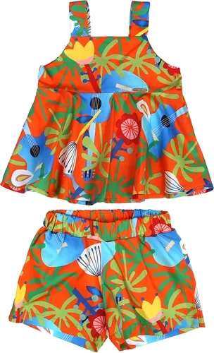 CONJUNTO BLUSA C/SHORT ESTAMPA LUAL - PRECOCE MCJ2456