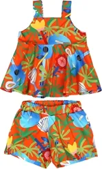CONJUNTO BLUSA C/SHORT ESTAMPA LUAL - PRECOCE MCJ2456