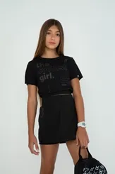 CONJUNTO CROPPED THE COLEST GIRL C/ SHORT SAIA - DIMY CON82672