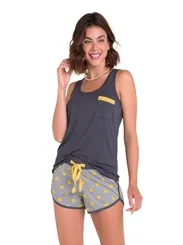 PIJAMA REGATA C/ SHORT LISTRAS E BOLAS - VEGGI 10010875