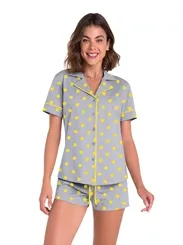 PIJAMA ABERTO ESTAMPA LISTRAS E BOLAS - VEGGI 10010879