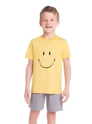 PIJAMA SMILE BLUSA C/ SHORT CINZA - VEGGI 11010563