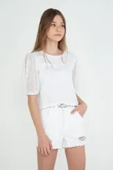 SHORT ESTONADO COM CINTO PRATA - DIMY SHO82604