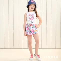 CONJUNTO BLUSA E SHORT FLAMINGOS