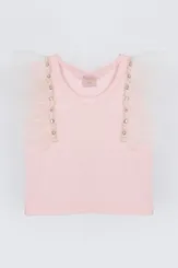 BLUSA CROPPED RIB DETALHE TULE - PITUCHINHUS 23214