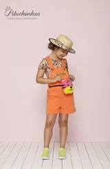 BLUSA BÁSICA LIGHT ESTAMPA ONCINHA - PITUCHINHUS 23177