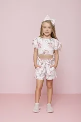 SHORT CLOCHARD TRICOLINE ESTAMPA FLORAL CRISTAL - PITUCHINHUS 23221