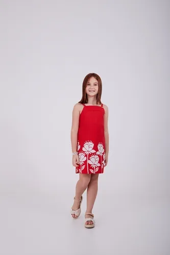VESTIDO DEBRUN BARRADO FLORAL - PRECOCE LVT3132