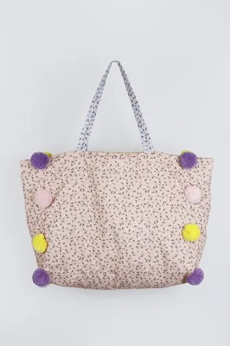 BOLSA ESTAMPA FLORAL C/ POMPOM - PITUCHINHUS 23802