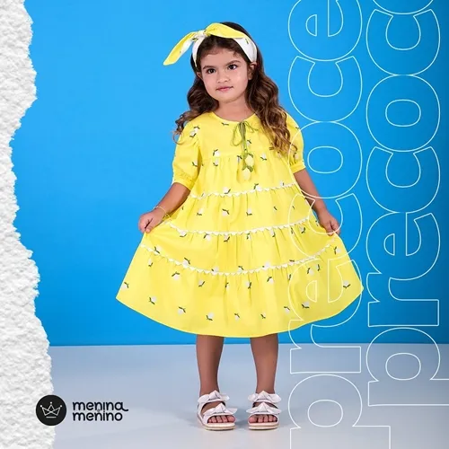 VESTIDO RECORTES LIMÃOZINHO - PRECOCE MVT3087