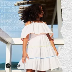 VESTIDO BABADOS NO BIARRITZ BRANCO - LVT3123