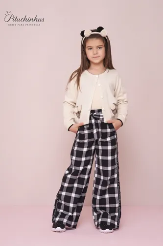 CALÇA XADREZ WIDE LEG PITUCHINHUS 23766
