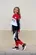 CALÇA JOGGER ESPORTIVA C/RECORTES BRANCO E VERMELHO CAL82861
