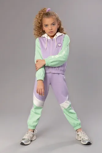 CONJUNTO JAQUETA DE ZÍPER C/ CAPUZ E CALÇA MOLETOM C/DETALHES VERDE NINA GO! 2221058