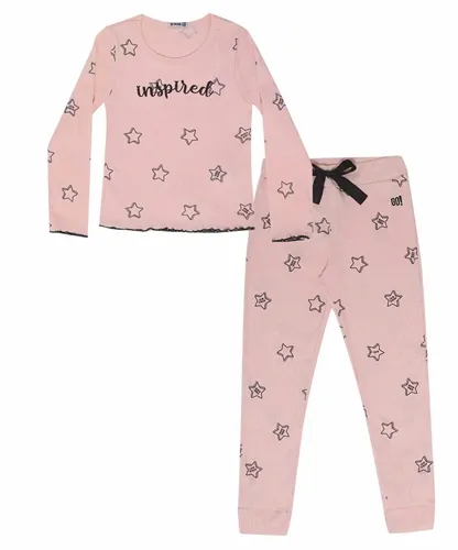 CONJUNTO BLUSA E CALÇA CANELADA ESTAMPA ESTRELA NINA GO! 2221095