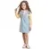 VESTIDO TRICOT MOLETINHO GOLA POLO MANGA LONGA AZUL/ AMARELO POAH NOAH 47537